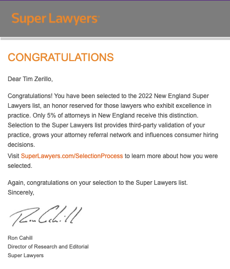 2022 New England Super Lawyers List
